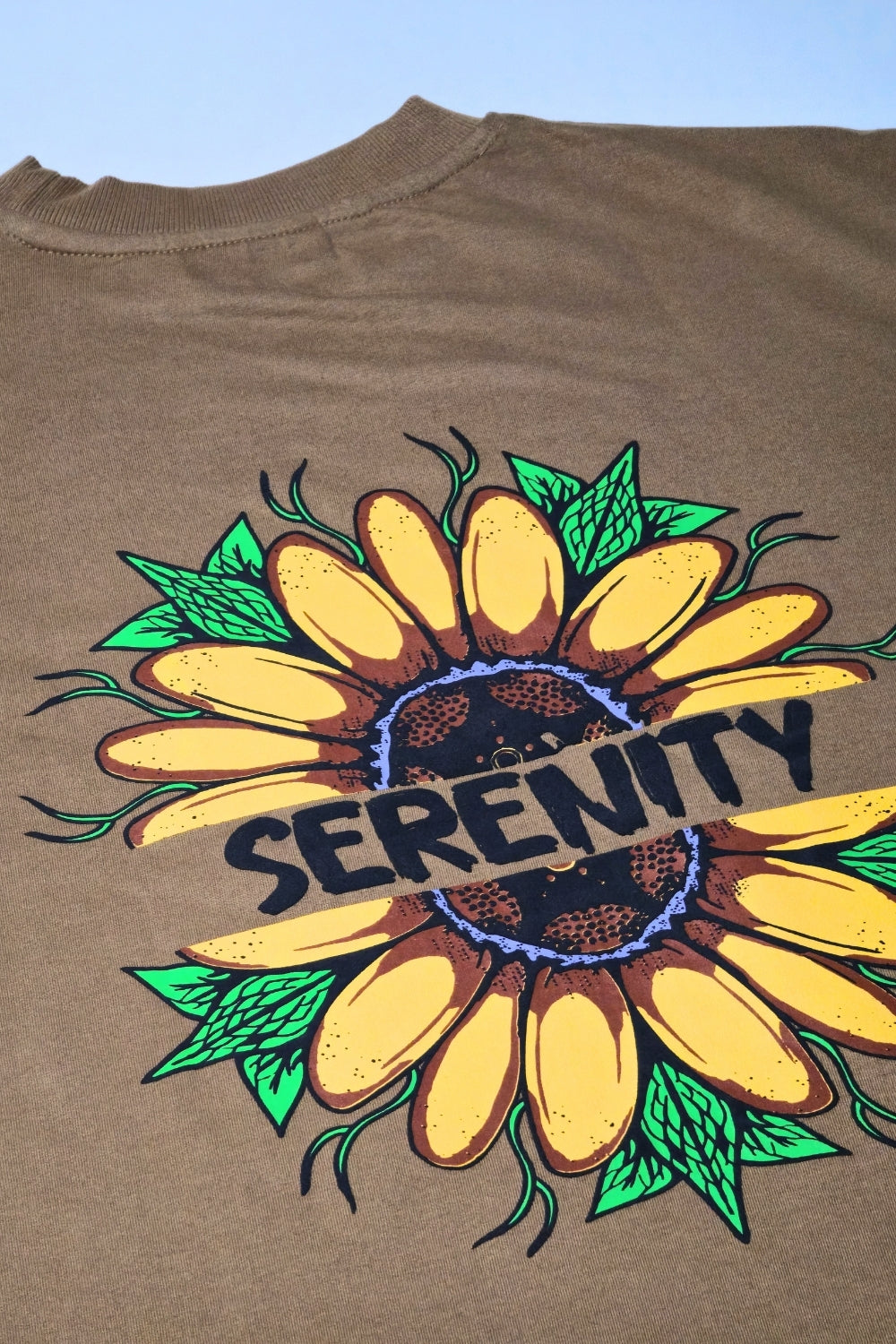 Serenity Sunflower Earth Brown Oversized T-Shirt