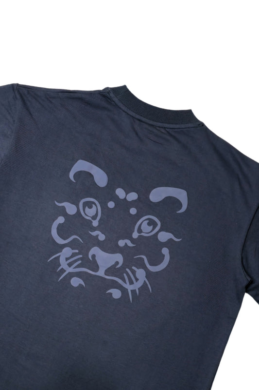 Tribal Panther Oversized Navy Blue T-Shirt
