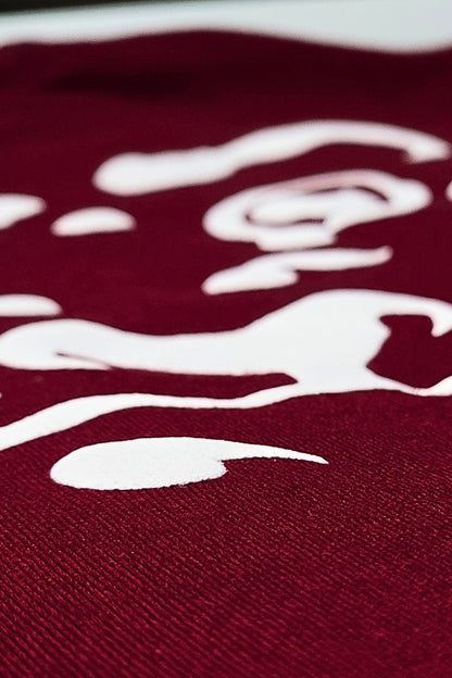 Tribal Panther Oversized Maroon T-Shirt